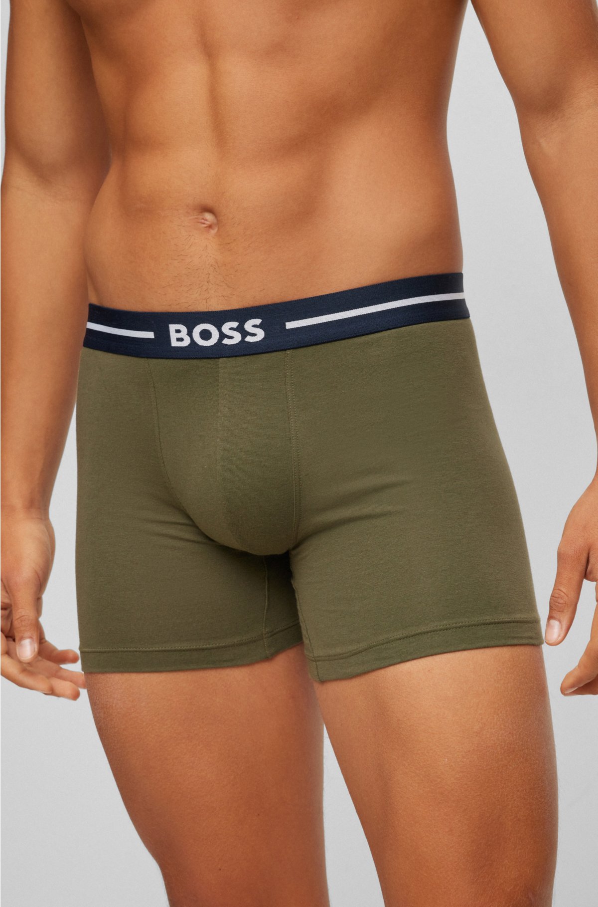 Men’s Long Stretch Cotton Jersey Boxer Brief 3-Pack