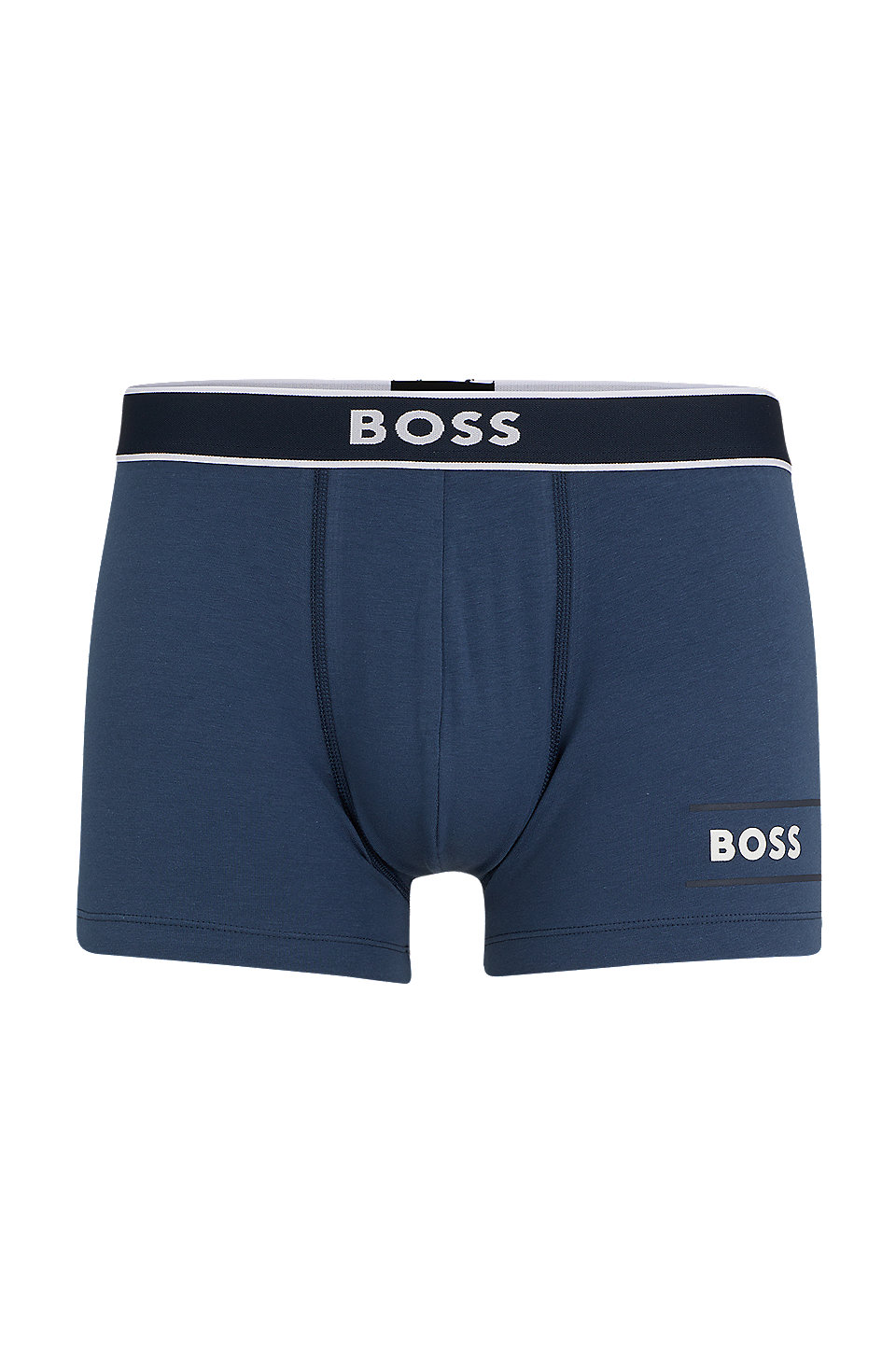 BOSS - Cotton-blend trunks with stripes and logos