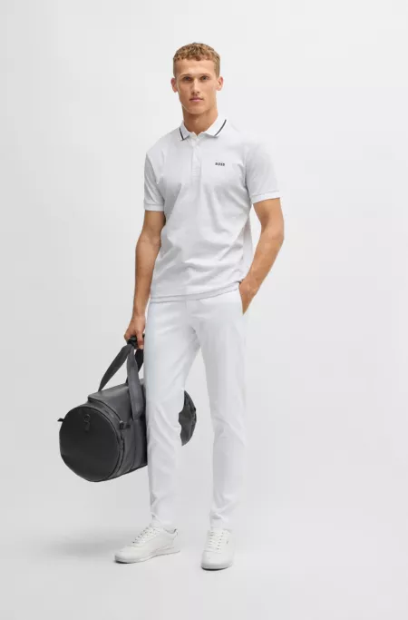 Regular-fit chinos with hidden drawcord and tapered leg