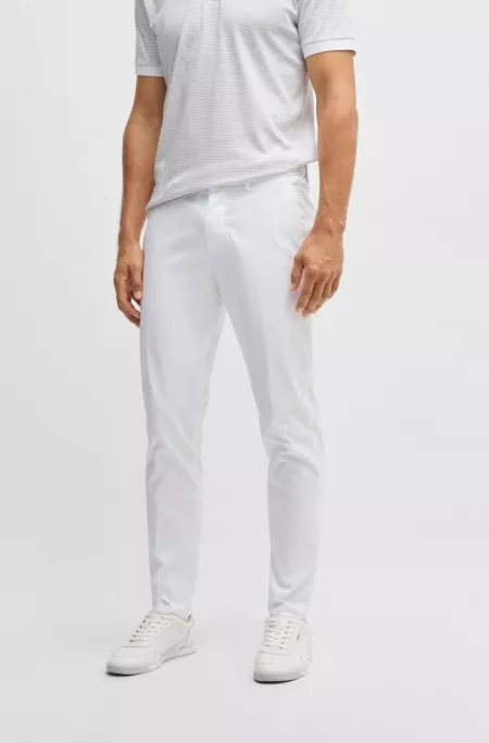 Regular-fit chinos with hidden drawcord and tapered leg