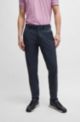 Regular-fit chinos with hidden drawcord and tapered leg, Dark Blue