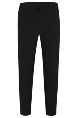Tapered-fit chinos in easy-iron four-way stretch fabric, Black
