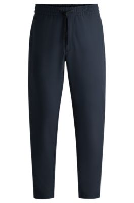 Hugo Boss Tapered-fit Chinos In Easy-iron Stretch Fabric In Dark Blue