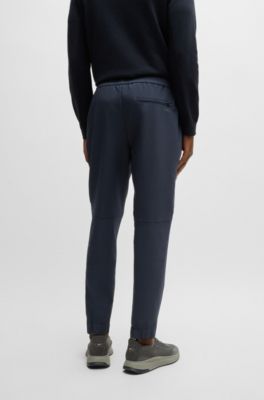 Tapered-fit chinos in easy-iron four-way stretch fabric, Dark Blue