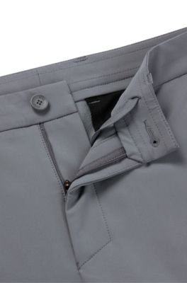 Water-repellent slim-fit chinos in stretch fabric, Grey