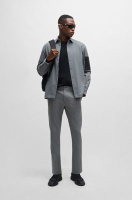 Water-repellent slim-fit chinos in stretch fabric, Khaki