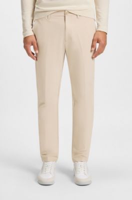 Water-repellent slim-fit chinos in stretch fabric, Beige
