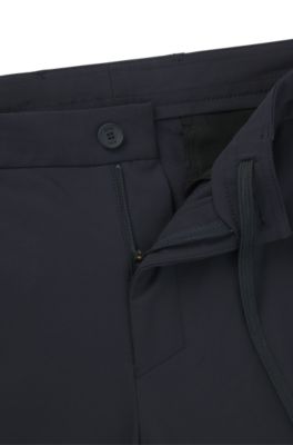 Water-repellent slim-fit chinos in stretch fabric, Dark Blue