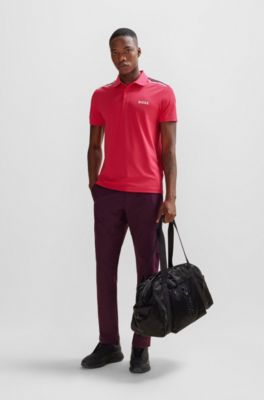 Water-repellent slim-fit chinos in stretch fabric, light pink