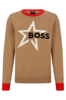 BOSS - Crew-neck sweater in merino wool