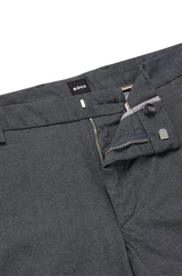 BOSS - Slim-fit chinos in two-tone stretch cotton 