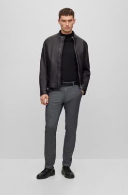 BOSS - Slim-fit chinos in two-tone stretch cotton 