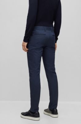 two-tone slim-fit trousers