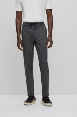 BOSS - Regular-fit trousers in macro-printed stretch jersey