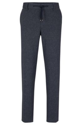 BOSS - Regular-fit trousers in macro-printed stretch jersey