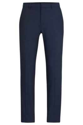 Hugo Hesten Stretch Wool Extra Slim Fit Suit Trousers In Dark Blue