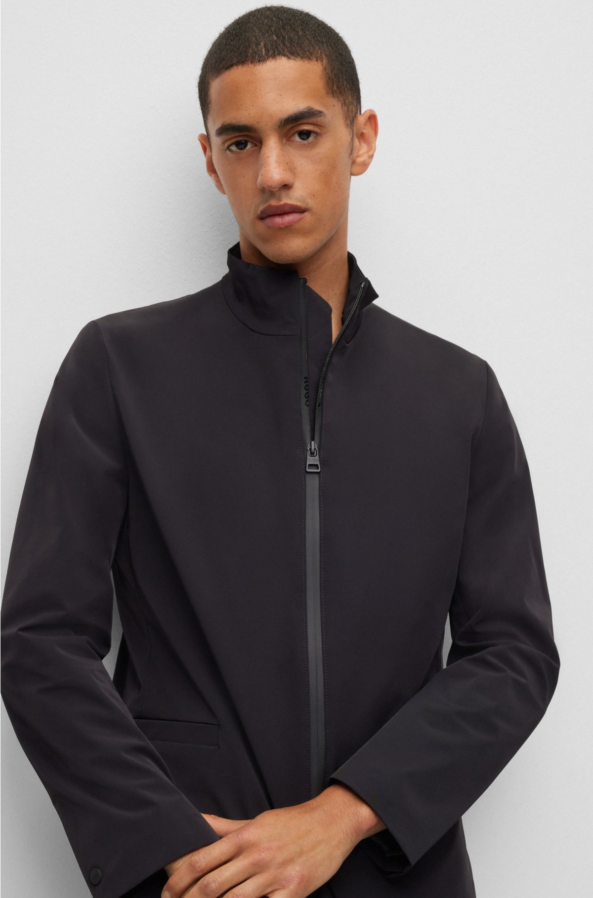 HUGO - Extra-slim-fit jacket in bi-stretch fabric