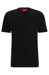 HUGO - Cotton-jersey T-shirt with tonal logo badge