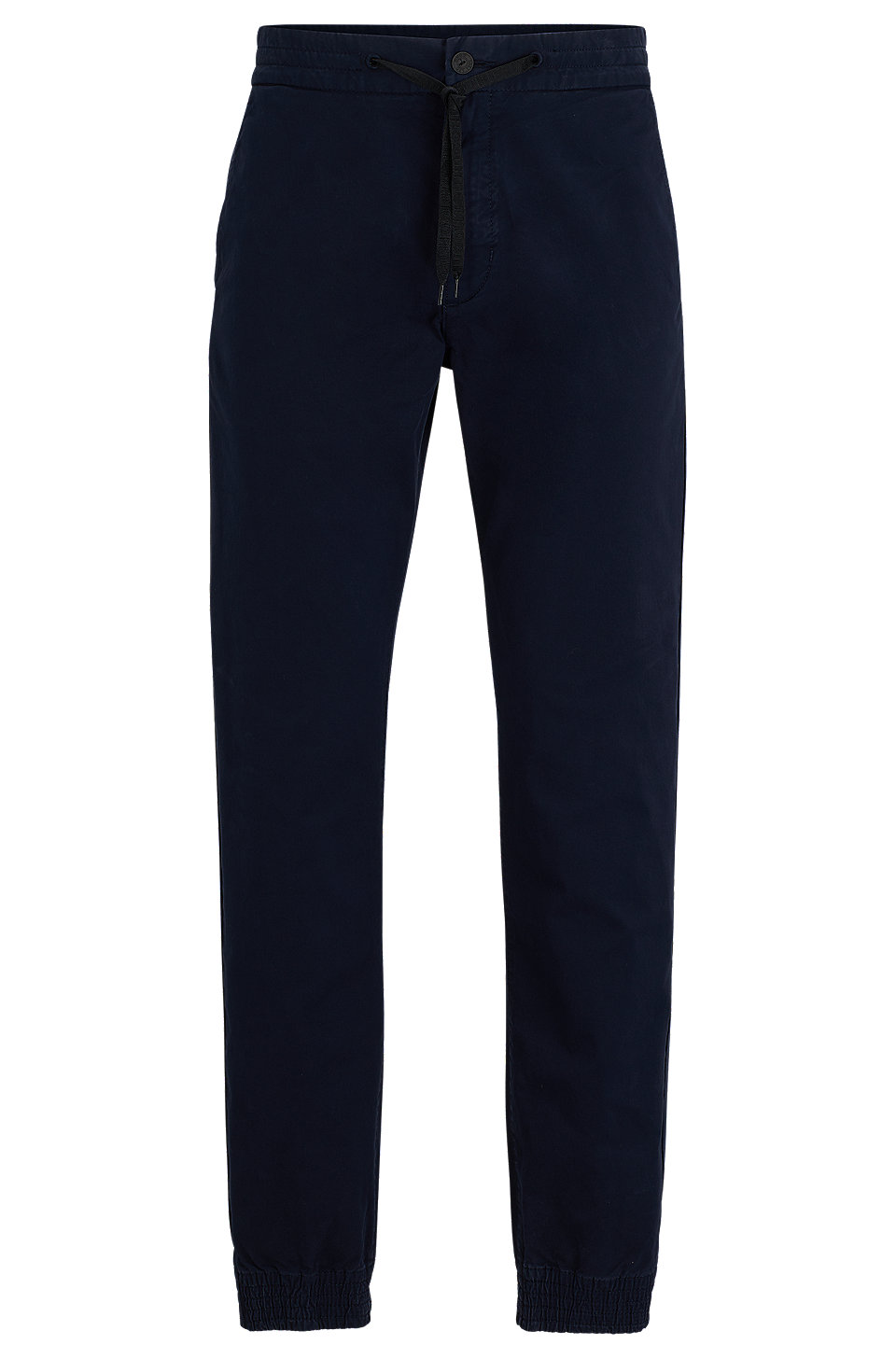 HUGO - Cuffed slim-fit trousers in stretch-cotton gabardine