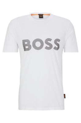 BOSS Cotton jersey T shirt with logo detail