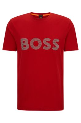 PLAYERA BLANCA HUGO BOSS MANGA Y HOMBRO CON LETRAS.