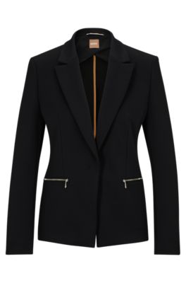 BOSS - Regular-fit jacket in stretch twill with zipped pockets