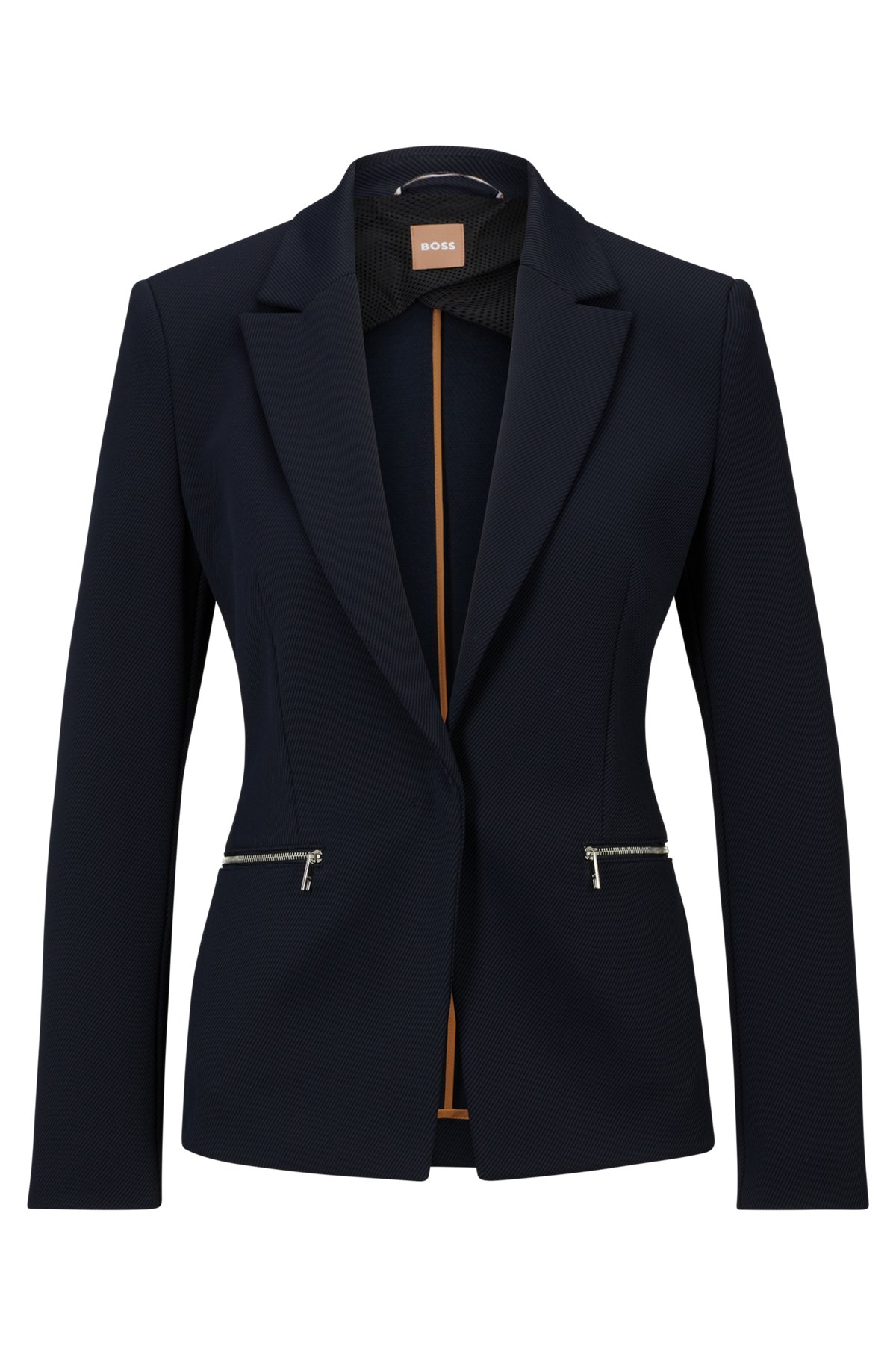 Regular-fit jacket in stretch twill with zipped pockets