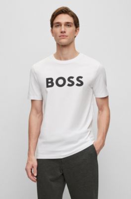 BOSS - Cotton-jersey T-shirt with logo print 