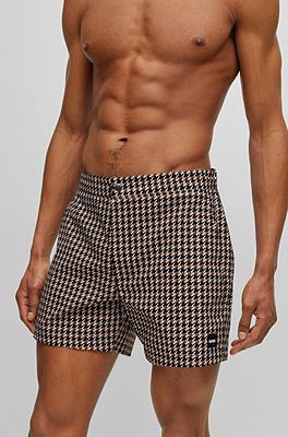 BOSS - Seasonal-print swim shorts in quick-drying fabric