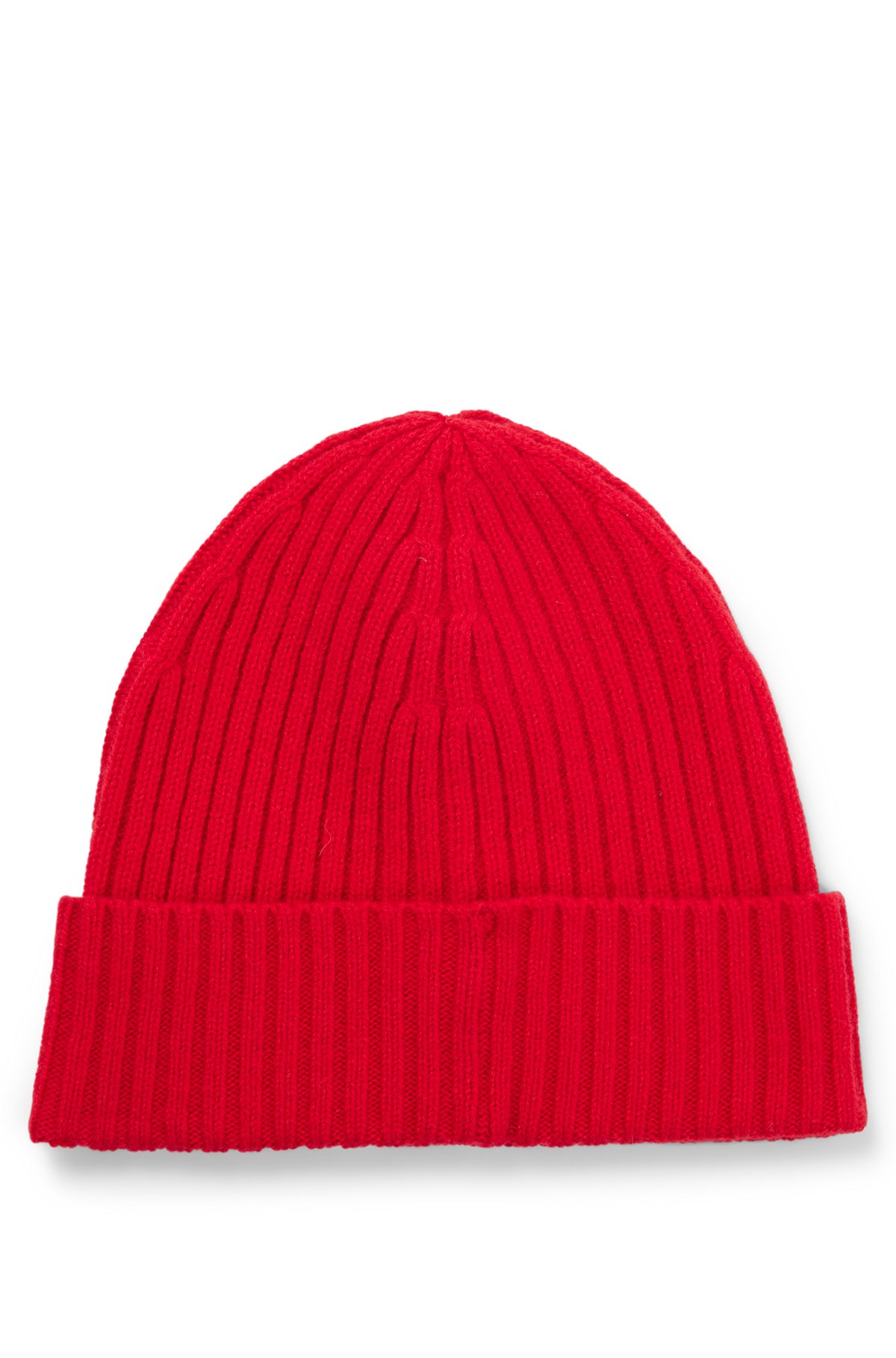 HUGO - Beanie hat in virgin wool with embroidered logo