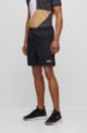 BOSS x Matteo Berrettini stretch-poplin shorts with contrast logo, Black