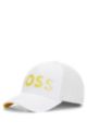 Cotton-blend five-panel cap with contrast logo, White