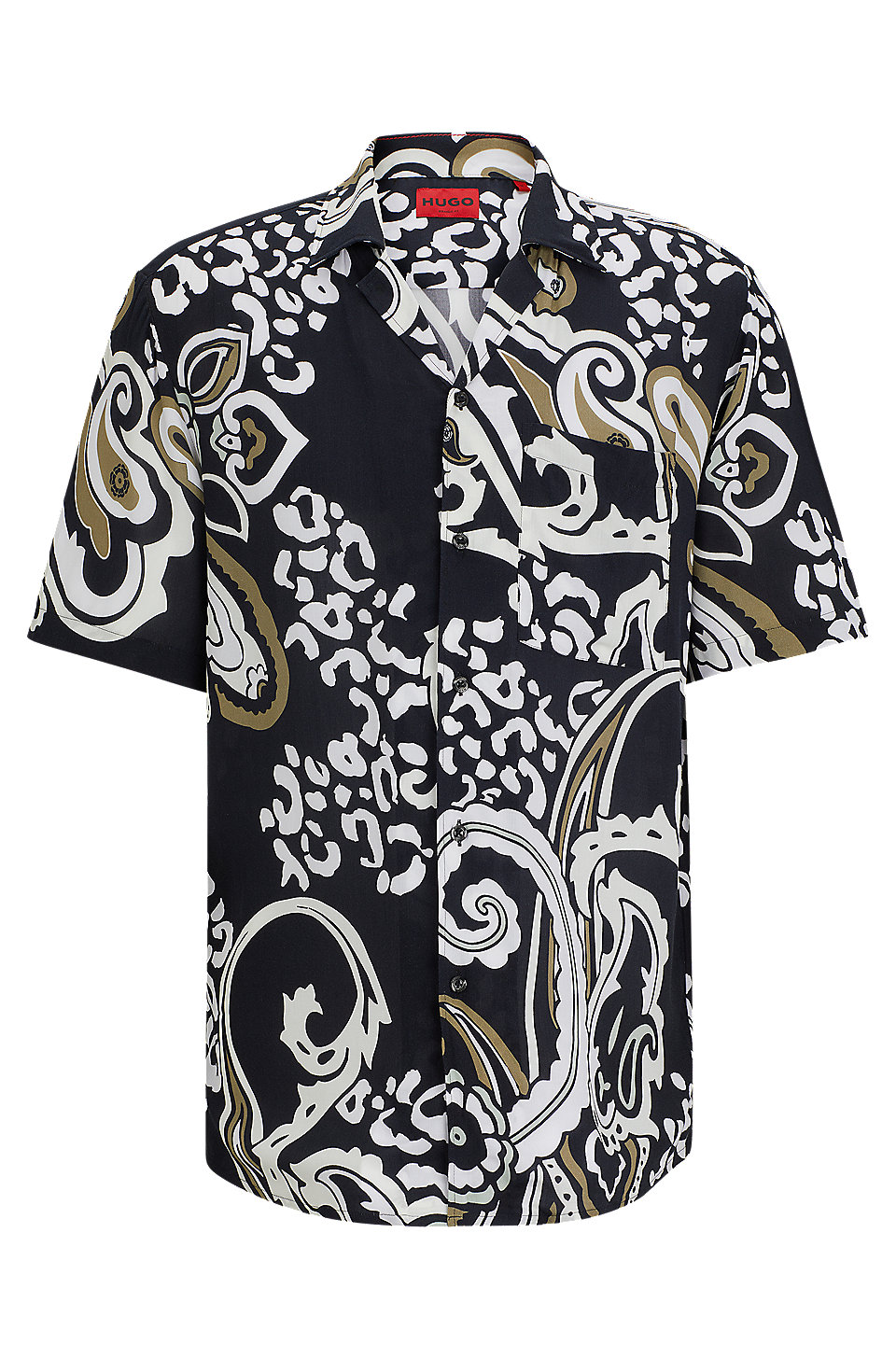 HUGO - Relaxed-fit shirt in paisley-print canvas