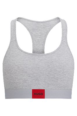 Stretch-cotton bralette with new-season logo label