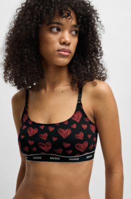 Paquete de dos bralettes de algod&oacute;n el&aacute;stico con logos en la cinta inferior, Fantas&iacute;a