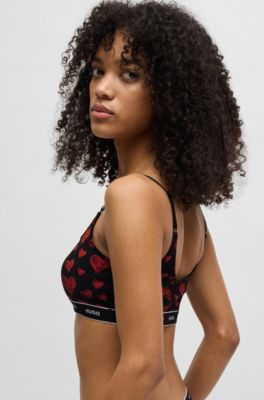 Paquete de dos bralettes de algod&oacute;n el&aacute;stico con logos en la cinta inferior, Fantas&iacute;a