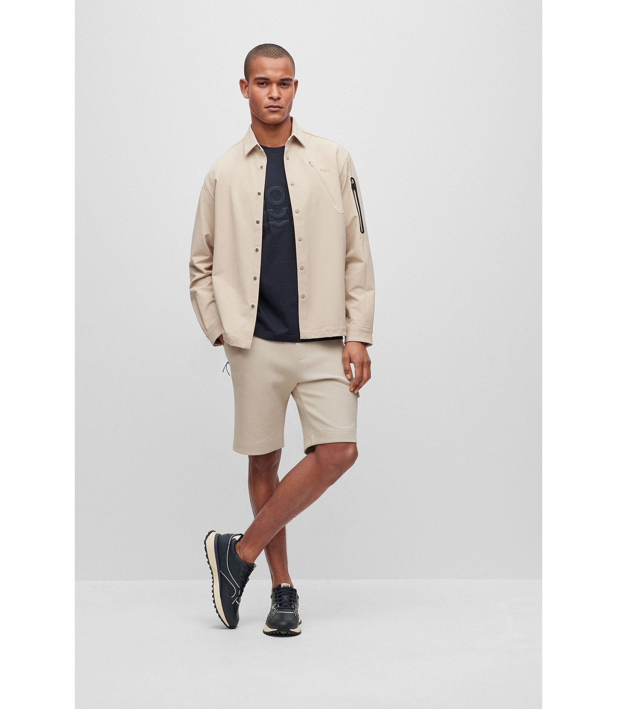 BOSS - Cotton-jersey regular-fit T-shirt with tonal logos BOSS - Cotton-jersey regular-fit T-shirt with tonal logos