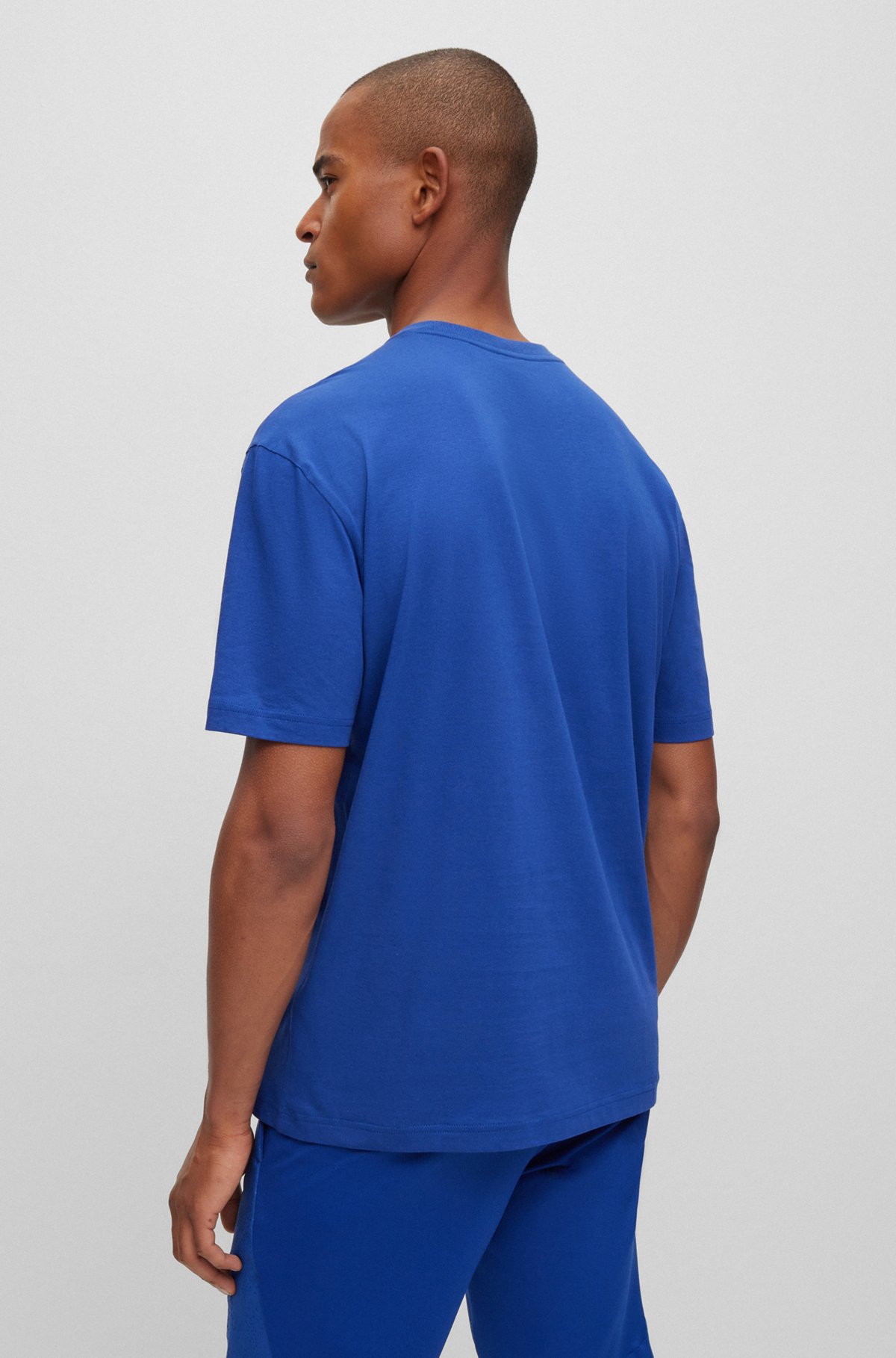 BOSS - Cotton-jersey regular-fit T-shirt with tonal logos