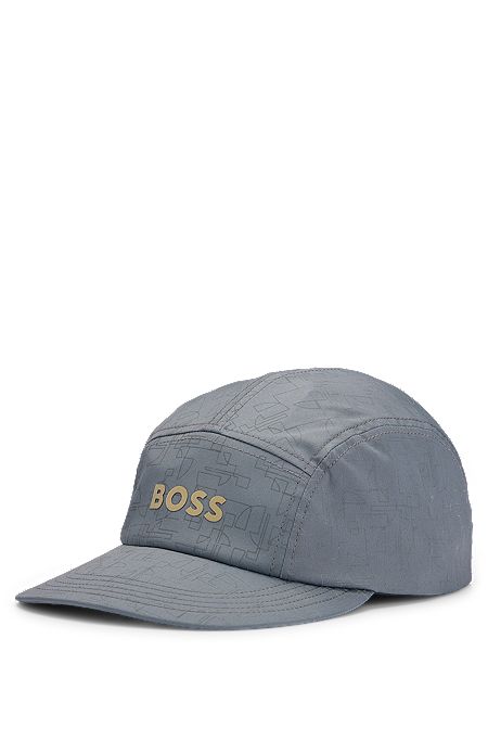 Twill running cap with logo and seasonal pattern, Dark Grey