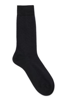 Chaussettes mi-mollet &agrave; motif monogrammes, Noir