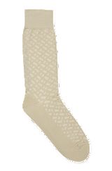 Regular-length socks with monogram pattern, Khaki