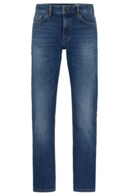 BOSS - Dark-blue jeans in super-stretch denim