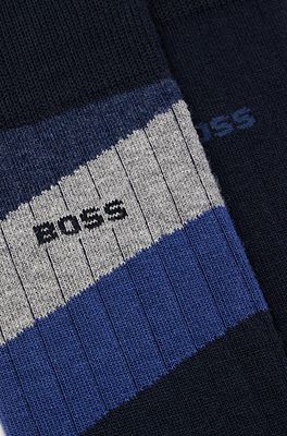 BOSS - Two-pack of regular-length stretch-cotton-blend socks