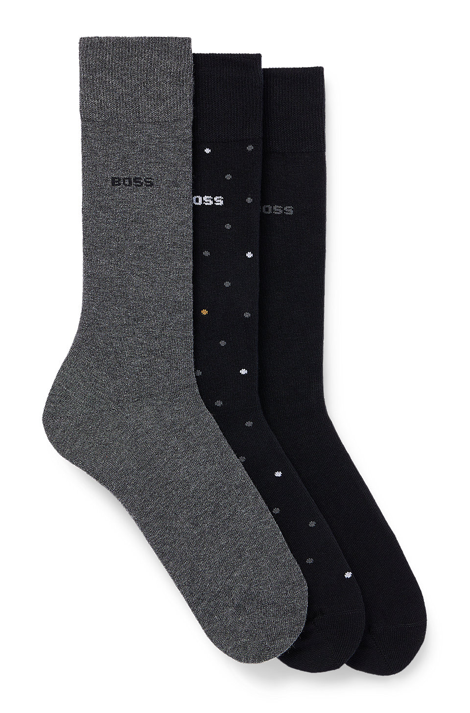 BOSS - Gift-boxed three-pack of regular-length socks