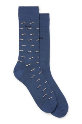 Shop Hugo Boss Two-pack Of Socks In A Cotton Blend In Light Blue