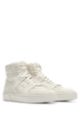 Leather high-top trainers with signature-stripe detail, White