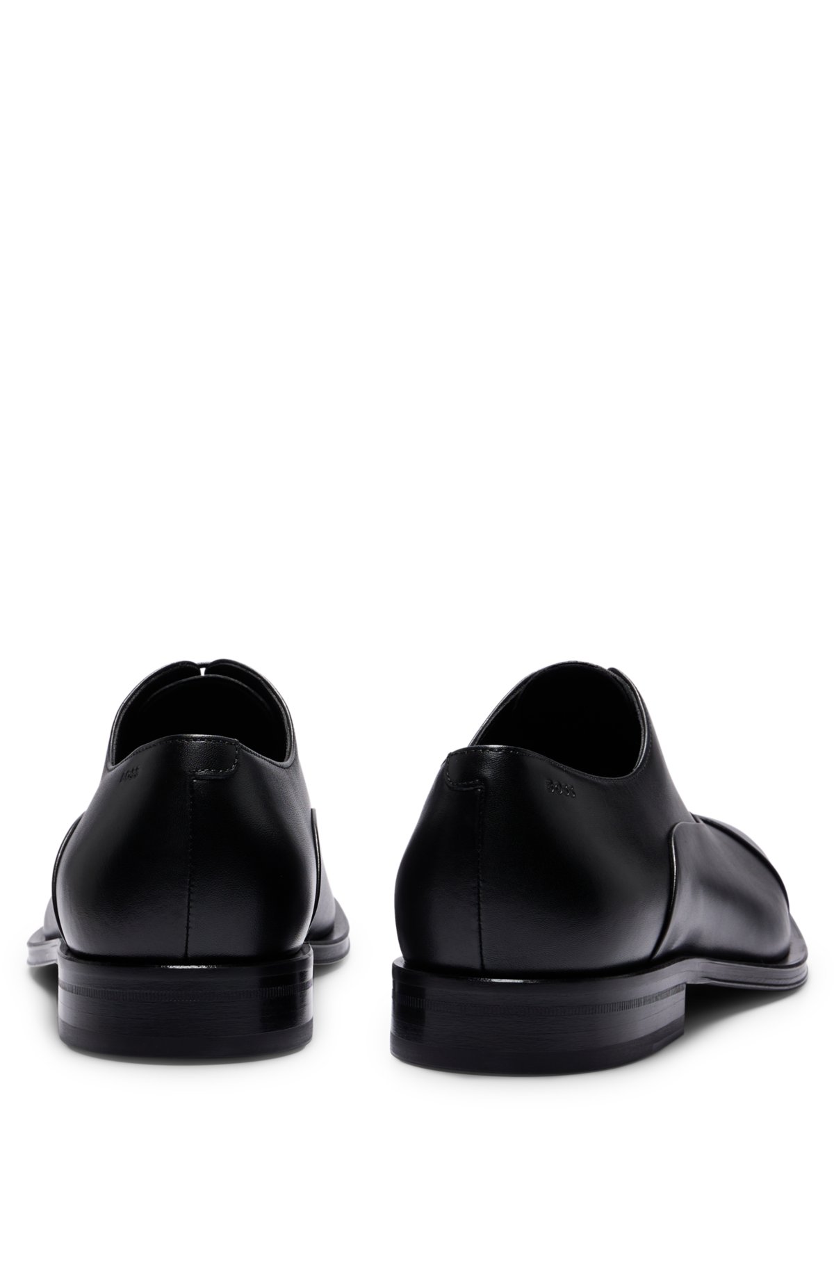 BOSS - Italian-made leather Oxford shoes with branding