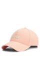 Cotton-twill cap with embroidered logo and snap closure, Light Red