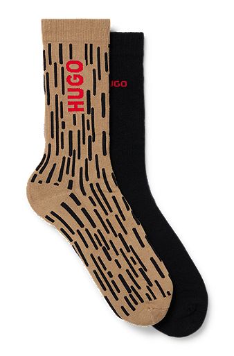 Two-pack of socks in a cotton blend, Light Brown