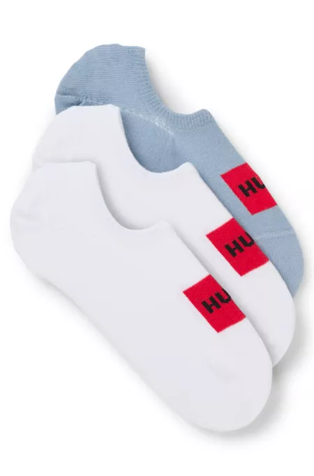 Three-pack of invisible socks with red logos